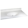 Fgi Vanity Top, 49 in OAL, 22 in OAW, Marble, White, Countertop Edge WW-2249